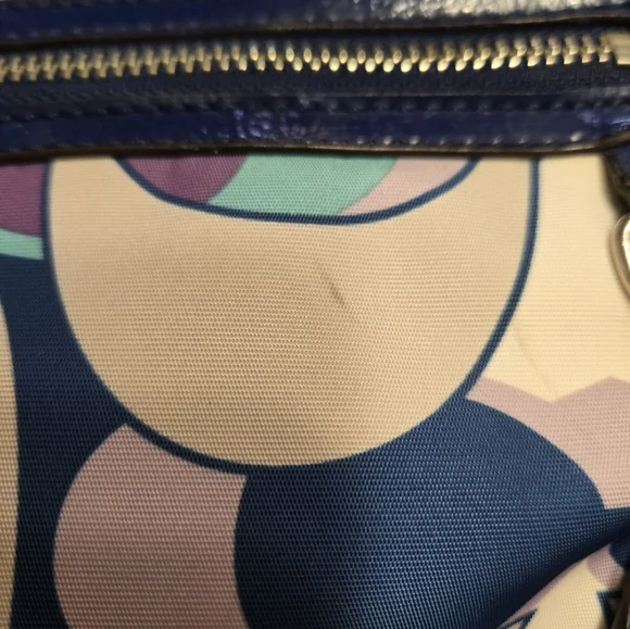 Coach Kyra Scarf Multicolor Patterned Backpack With Drawstring/Magnetic Closure - Picture 11 of 11